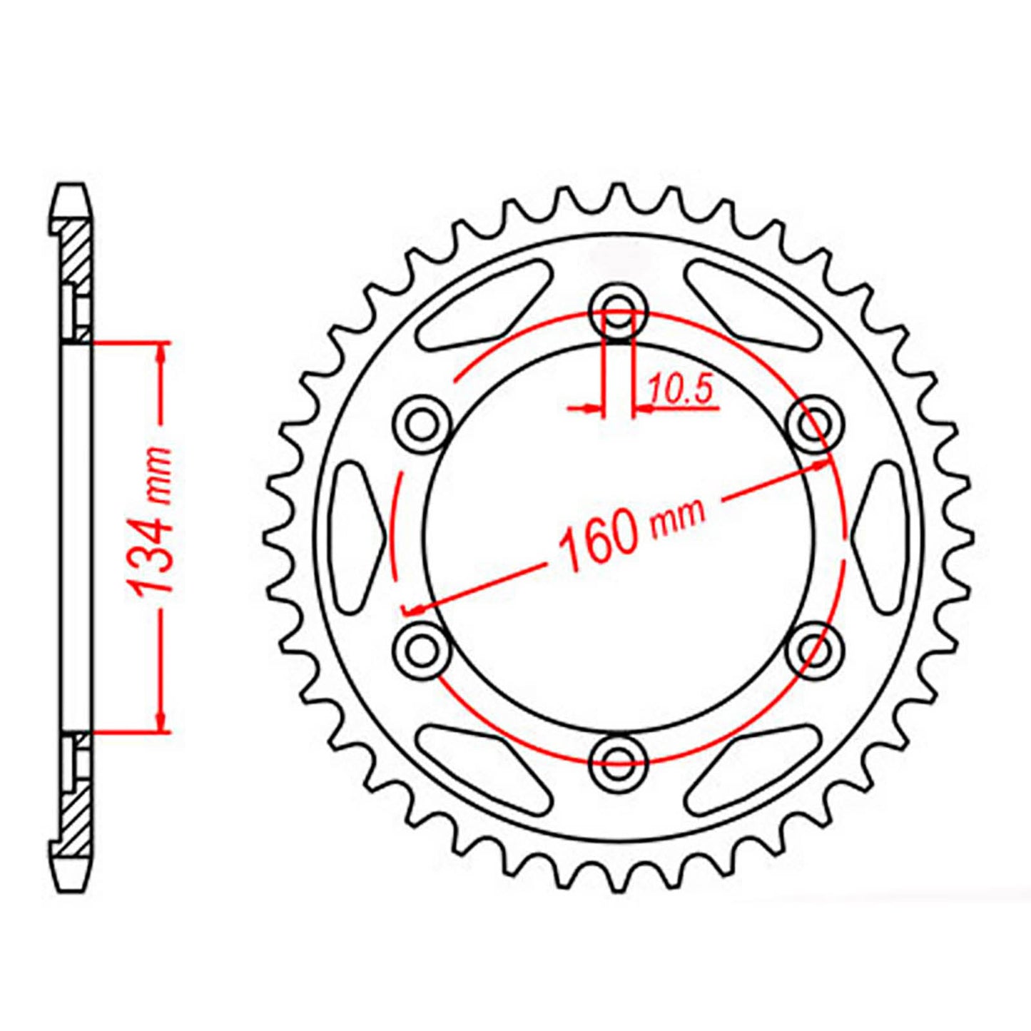 SPKT REAR OE STEEL 1306 42T #530