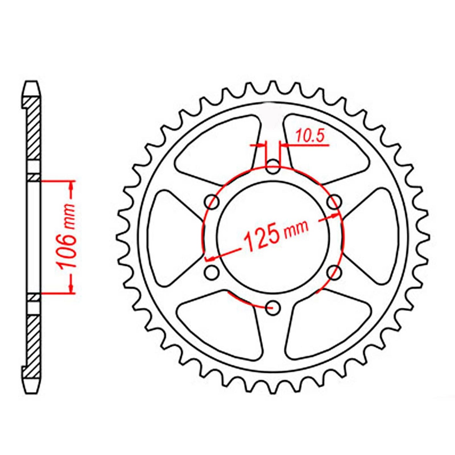 SPKT REAR OE STEEL T #525