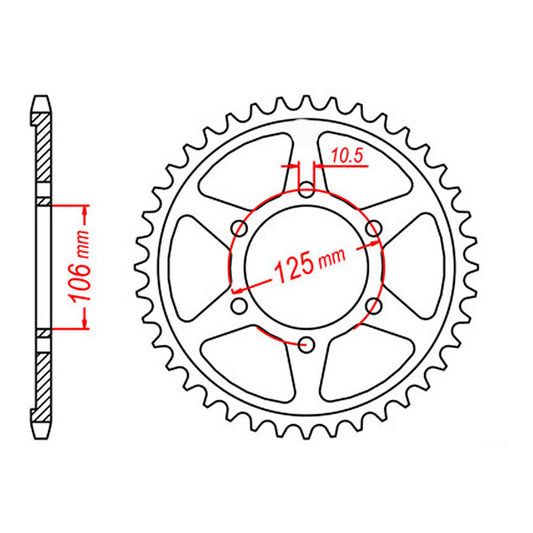 SPKT REAR OE STEEL T #525