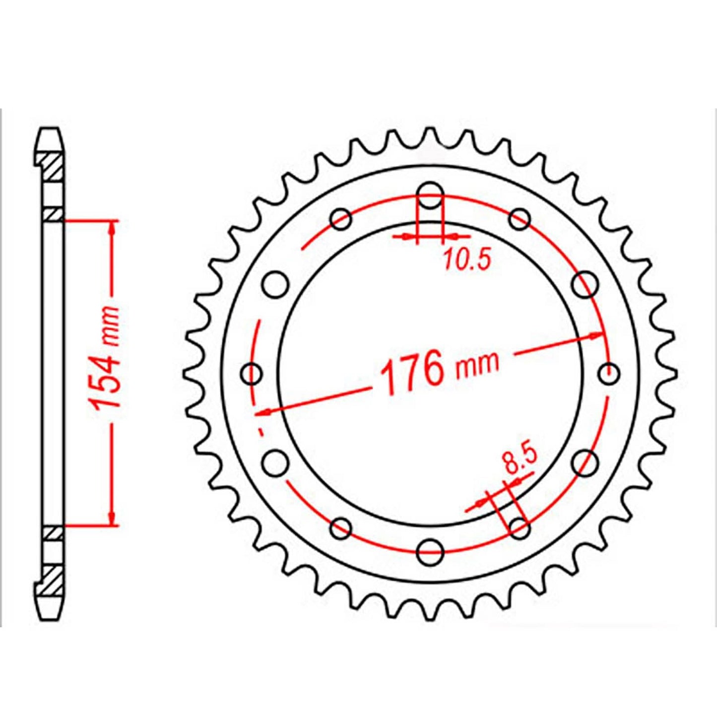 SPKT REAR OE STEEL 1340 44T #530