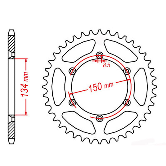 SPKT REAR OE STEEL 460 50T #520