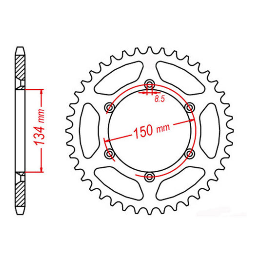 SPKT REAR OE STEEL 460 50T #520