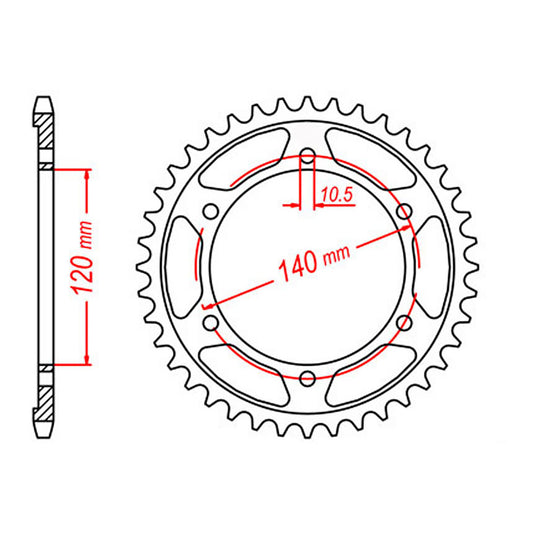 SPKT REAR OE STEEL 499 52T #530