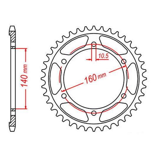 SPKT REAR OE STEEL 502 45T #530