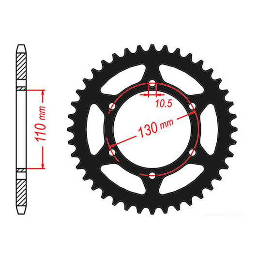 SPKT REAR ALLOY MTX ZERO BLK 486 43T #520