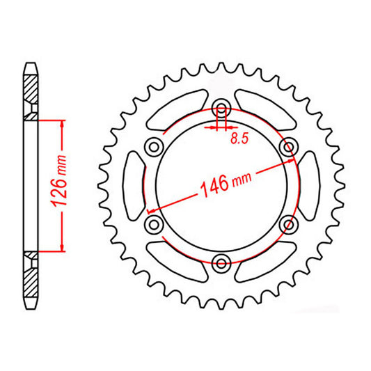 SPKT REAR OE STEEL 808 49T #520