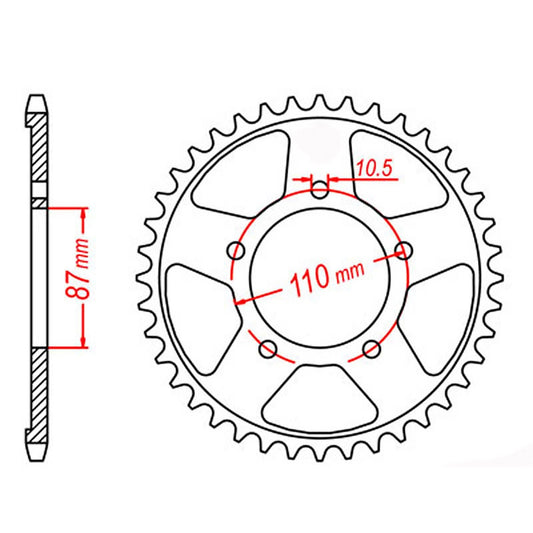 SPKT REAR OE STEEL 829 45T #530