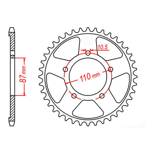 SPKT REAR OE STEEL 829 45T #530