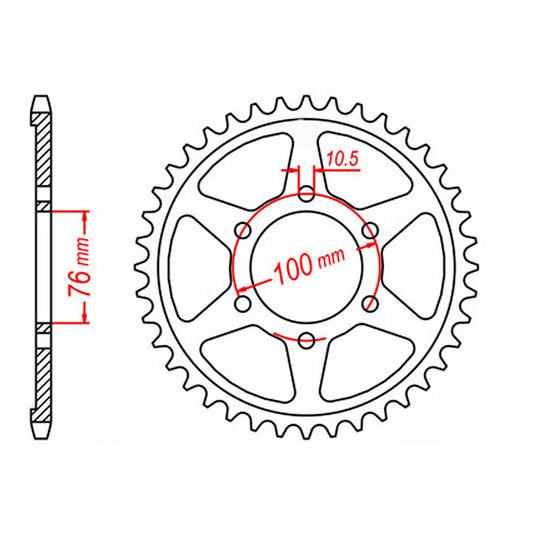 SPKT REAR OE STEEL 816 45T #530