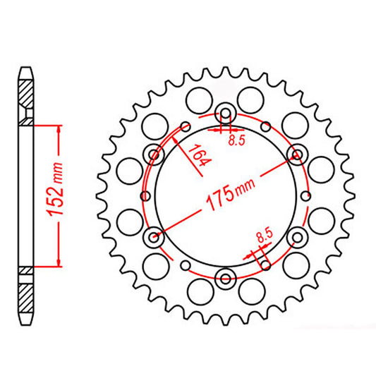 SPKT REAR OE STEEL 853 52T #520