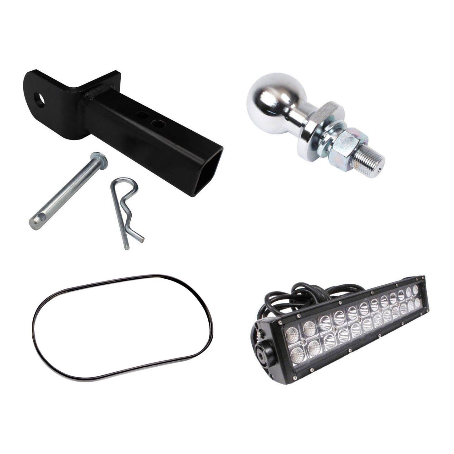 UTV BUNDLE CONTAINS  MIRROR  LIGHT BAR  TOWBALL & HITCH